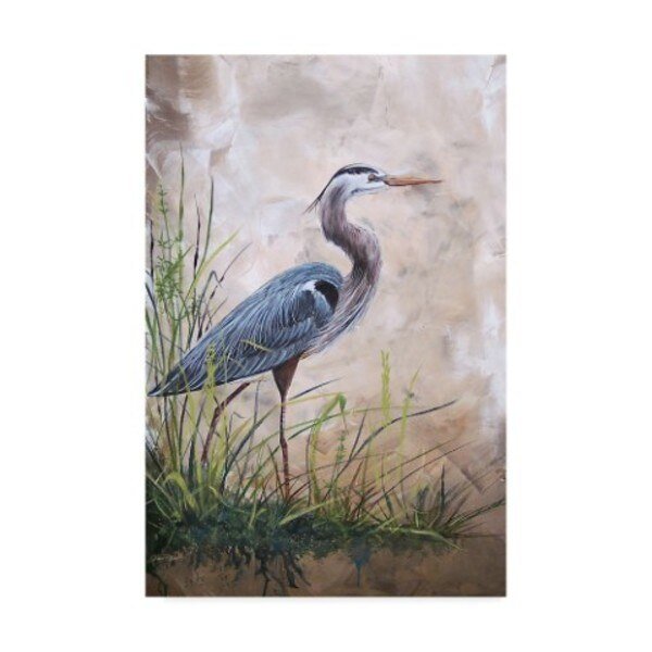 Jean Plout 'Heron In The Reeds' Canvas Art, 12x19, Trademark Fine Art, Mfr#: ALI30075-C1219GG